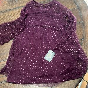 Target Purple Gold Dot Art Class Dress NWT L 10/12